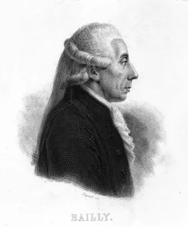 Retrato de Jean Sylvain Bailly (1736 - 1793) - en "Revolución francesa" por Thiers. Siglo XIX