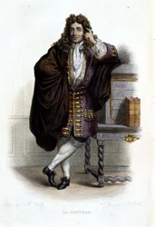 Retrato de Jean de La Bruyère, escritor y moralista francés (1645-1696) en Ed. Mennechet, "Le Plutarque français"