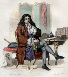 Retrato de Jean de La Fontaine (Lafontaine) (1621-1695), fabulista y poeta francés