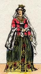 Retrato de Juana de Borbón (1337-1378), esposa de Carlos V de Francia.