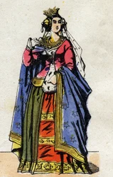 Retrato de Juana de Borgoña (ca. 1291-1330), esposa de Felipe V de Francia. (Dinastía Capeto).
