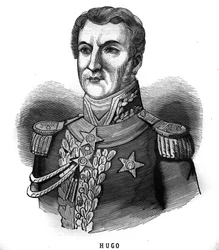 Retrato de Joseph Léopold Sigisbert Hugo (1773-1828), General del Primer Imperio, padre de Victor Hugo. Grabado en "Les Illustrations De L