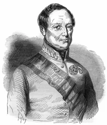 Retrato de Joseph Wenzel Radetzky von Radetz (o Conde Joseph Radetzky (1766-1858) mariscal austriaco. Grabado en “Historia de los Papas-Reyes-Reinas y Emperadores a través de los siglos” por Maurice Lachatre