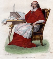 Retrato de Julio Mazarino (1602-1661), cardenal, diplomático y político franco-italiano