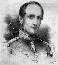 Retrato de Léopold Victor Charner (1797 - 1869), almirante francés. Grabado en “Le Monde Illustré” n°186 del 3 de noviembre de 1860.