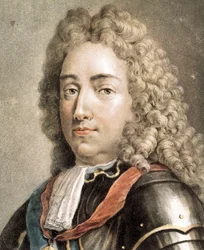 Retrato de Louis-Joseph de Borbón, Duque de Vendôme, grabado en color