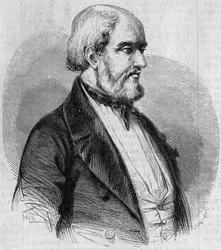 Retrato de Louis Garneray (1783-1857), marinero, pintor e historiador marino francés. Grabado en "Le Monde Illustré" n°26 del 10 de octubre