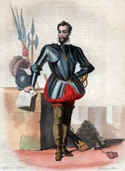 Retrato de Luis I de Borbón, príncipe de Condé (1530-1569), líder hugonote y general.