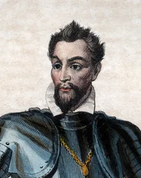Retrato de Luis I de Borbón, príncipe de Condé (1530-1569), líder hugonote y general.