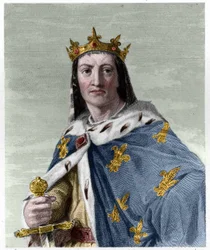 Retrato de Luis VIII (1187 - 1226), Rey de Francia - en “Histoire des Francais” de Lavallee, grabado, sd.
