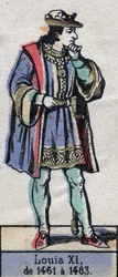 Retrato de Luis XI de Francia, conocido como el Prudente (1423-1483) (dinastía de los Capetos). Ilustración de finales del siglo XIX.