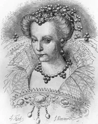 Retrato de Louise de Lorraine (1553-1601), esposa de Enrique III. En “Histoire Populaire de la France”, sd. circa 1885. Grabado