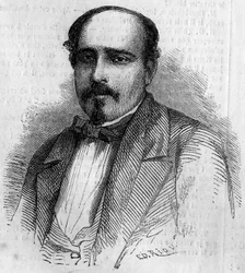 Retrato de Luiz Augusto Rebello da Silva (1822-1871), escritor portugués - grabado en “Le Monde Illustré” n°227 del 17 de agosto de 1861