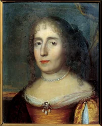 Retrato de Madame de Scudery (o Madeleine de Scuderi, 1607-1701, mujer de letras francesa). Pintura anónima de la escuela francesa