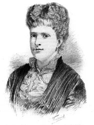 Retrato de Maria Pia, Reina de Portugal (1847-1911). Grabado en "Le Monde Illustré", 22 de mayo de 1886