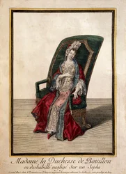 Retrato de Marie Anne Mancini (grabado del siglo XVIII)