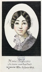 Retrato de Marie Duplessis (1824-1847) también conocida como La Dama de las Camelias, 1847