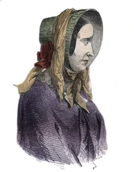 Retrato de Marie Fortunee Capelle, Marie Lafarge (Madame) (1816-1852) criminal francesa - Grabado en “Causas célebres de todos los pueblos” por Armand Fouquier (1817-18?) 1858-1867 - Colección privada