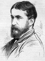Retrato de Norman Lockyer (1836-1920), astrónomo inglés, despachador de un método de observación de protuberancias solares. Grabado en “Le Monde Illustré” n°911 del 26 de septiembre.