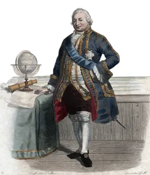 Retrato de Pierre André de Suffren de Saint-Tropez, bailío de Suffren (1729-1788), almirante francés. Ilustración de 