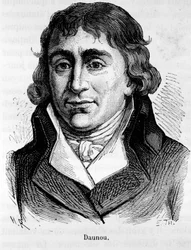 Retrato de Pierre Claude Francois Daunou, político e historiador francés (1761-1840) - en “La Historia de Francia” por Henri Martin
