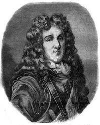 Retrato del Príncipe Eugenio Francisco de Saboya (1663-1736). Grabado en “Historia de los Papas-Reyes-Reinas y Emperadores a través de los siglos” por Maurice Lachatre