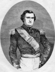 Retrato del Príncipe Napoleón Joseph Charles Paul Bonaparte (1822-1891). Grabado en "Le Monde Illustré" n°94 del 29 de enero de 1859