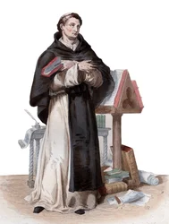 Retrato de San Bernardo de Claraval (1090-1153), abad francés y constructor de la orden reformadora cisterciense