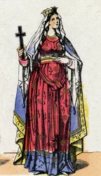 Retrato de Santa Clotilde, Reina de los Francos (c. 475-545), esposa de Clodoveo I.