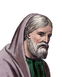 Retrato de San Gregorio de Tours (538-594), historiador francés y Obispo de Tours.