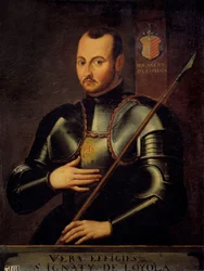 Retrato de san Ignacio de Loyola (1491-1556), fundador de la Compañía de Jesús. Pintura anónima de la escuela francesa