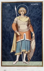 Retrato de San Leonce según Mosaico Griego siglo XI