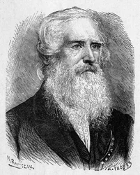 Retrato de Samuel Morse (1791 - 1872), pintor y físico estadounidense - en “Álbum de la Ciencia; científicos ilustres; Grandes descubrimientos” 1896