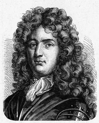 Retrato de Vauban (1633 - 1707). (Sébastien Le Prestre de Vauban) (Mariscal de Francia e ingeniero militar) - en “Album de la Ciencia; científicos ilustres; Grandes descubrimientos” 1896.