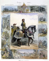 Retrato de un Ecuyer en "Historia pintoresca de la equitación antigua y moderna" de Charles Aubry