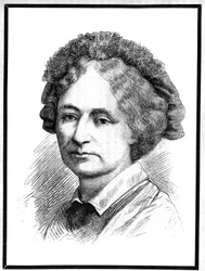 Retrato de la Condesa de Chambord (1817-1886) (Marie Thérèse Béatrix Gaëtane de Habsburgo-Lorena, Archiduquesa de Austria y Princesa de Módena). Grabado en "Le Monde Illustré", 3 de abril de 1886