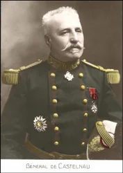 Retrato del general francés Noël Édouard de Curieres de Castelnau (1851-1944). Postal del siglo XX.