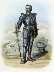 Retrato del Caballero Bayard (1475-1524) - en "Le Plutarque français", ed. Mennechet