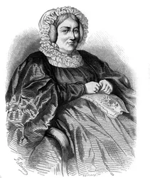 Retrato de la Marquesa de La Rochejaquelein (La Rochejaquelein) (nacida Marie Louise Victoire de Donnissan o Donissan) (1772-1857), escritora francesa. Grabado de 1858