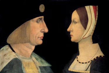 Retratos del Rey Luis XII (1462-1515) y Ana de Bretaña (1477-1514) Reina de Francia. Pintura anónima. Siglo XVI. Chantilly, museo Condé
