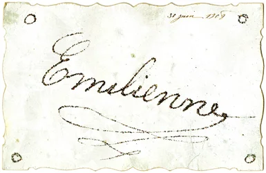 Postal: Emilienne, fechada el 30 de junio
