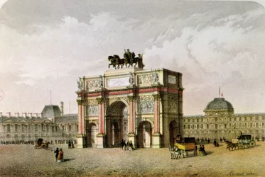 Postal del Arco de Triunfo del Carrusel, París