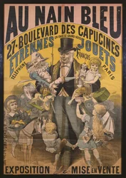 Póster publicitario de Au Nain Bleu, c.1890
