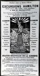 Póster publicitario de Excursiones Hamilton, c.1890