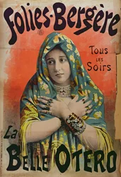 Póster publicitario de La Belle Otero en el Folies Bergère, c.1892-94