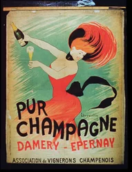 Póster publicitario de Pur Champagne, de Damery, Epernay