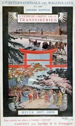 Cartel publicitario del Ferrocarril Transiberiano, invierno 1907-8
