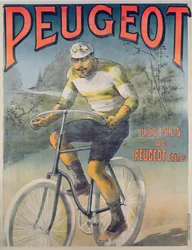Póster publicitario de los ciclos Peugeot