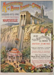 Póster publicitario del ascensor de Notre-Dame de la Garde, Marsella, c.1900