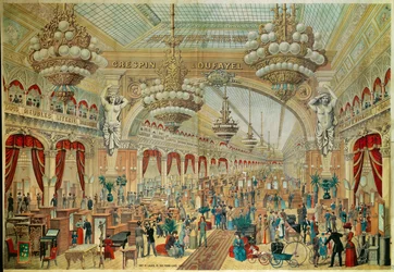 Cartel para tiendas (o galerías) Crespin Dufayel en el Boulevard Barbès en París. Siglo XIX París. Artes Decorativas